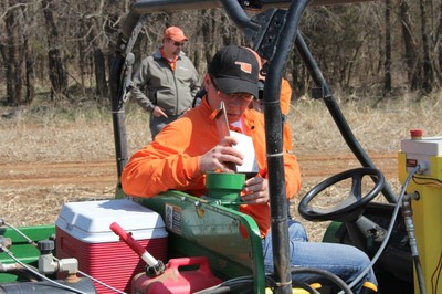 Sampling with automated soil probe. Sampling with automated soil probe.